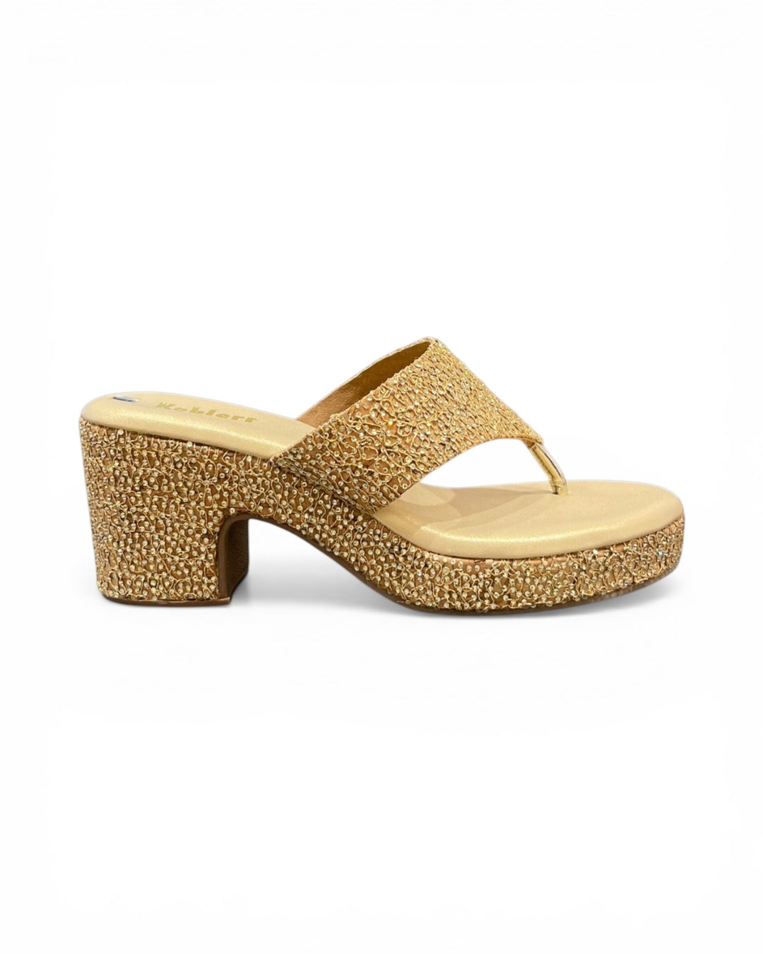 Embellished T-Strap Wedge Sandals