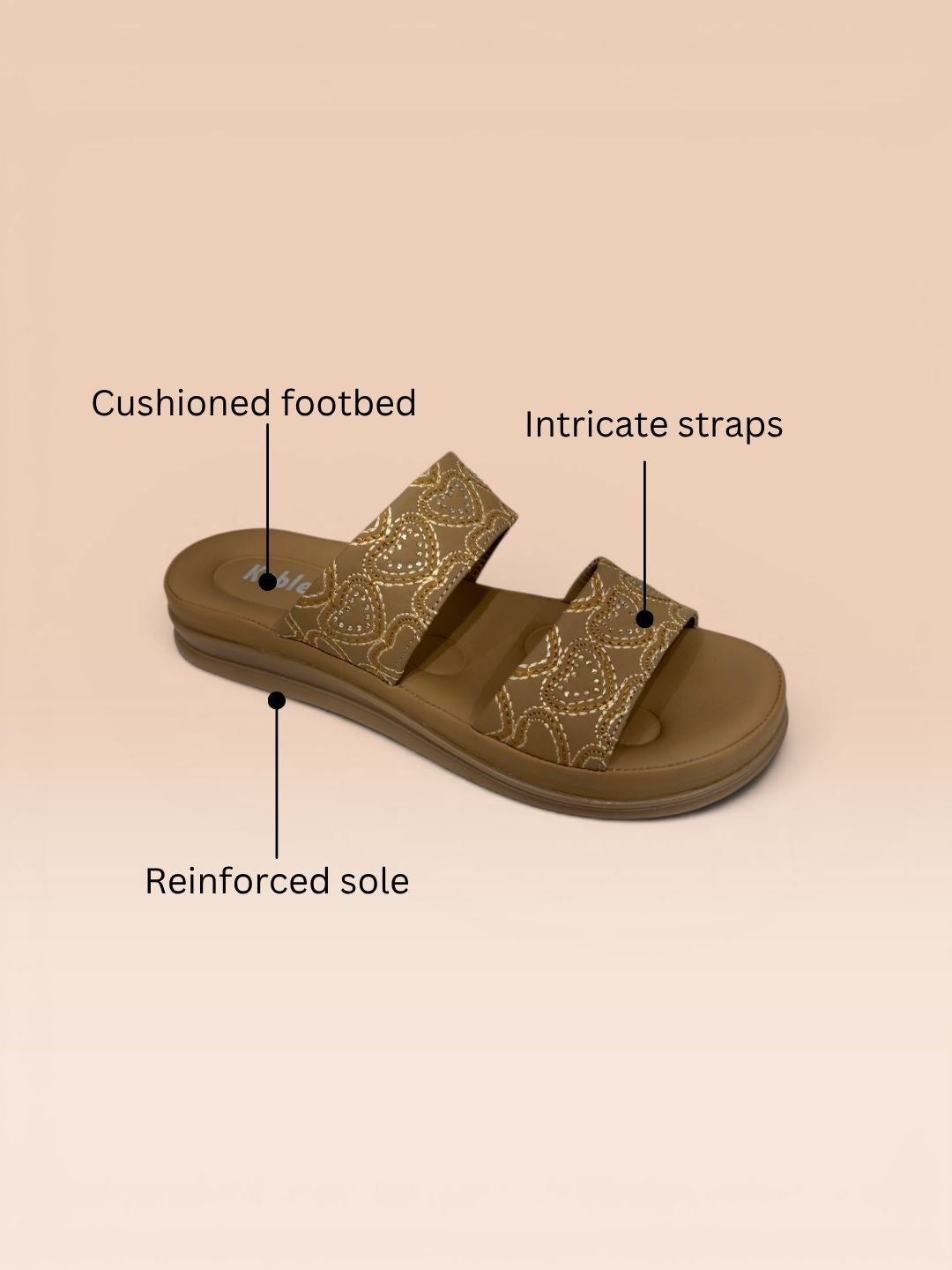 Beige Slip-on Sandals