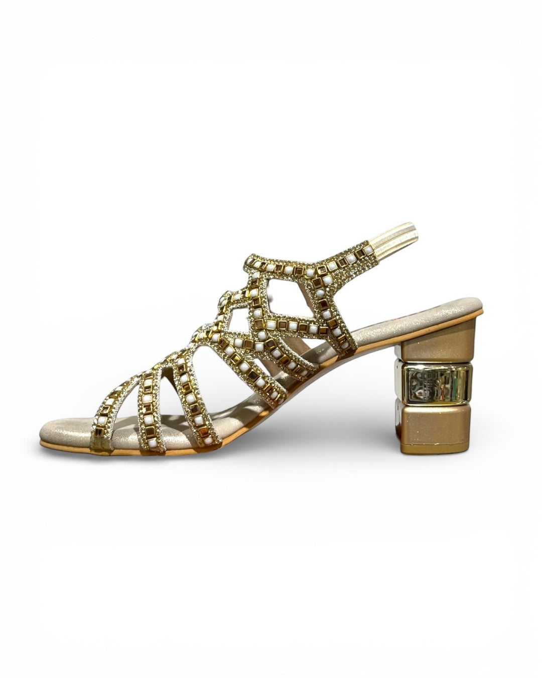 Embellished Ethnic Block Sandals