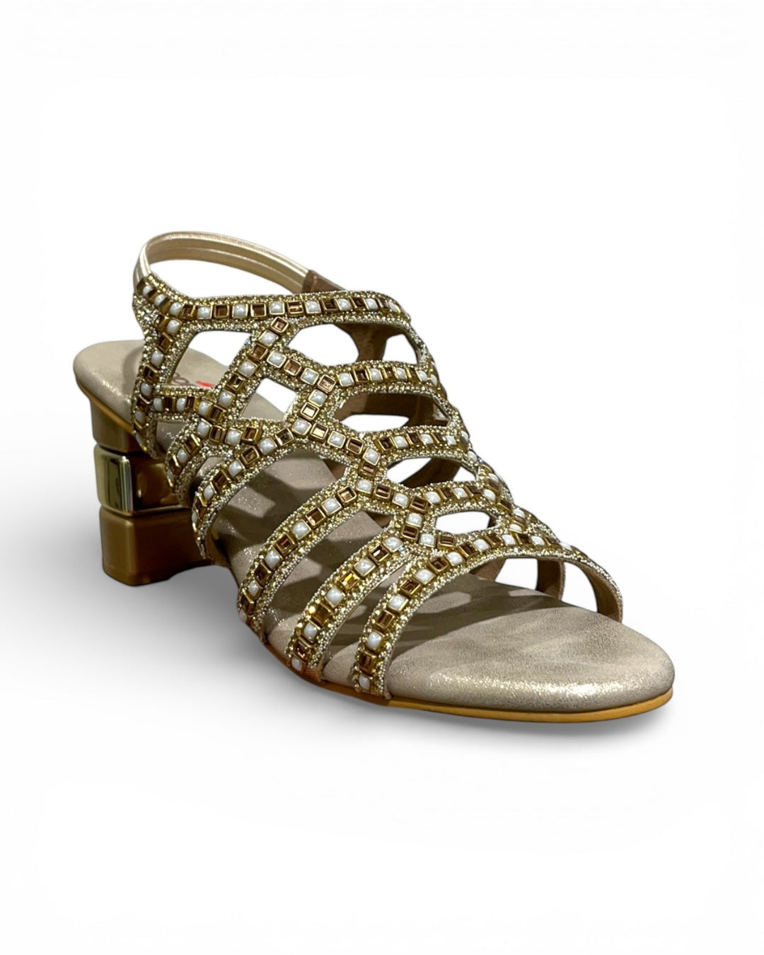 Embellished Ethnic Block Sandals