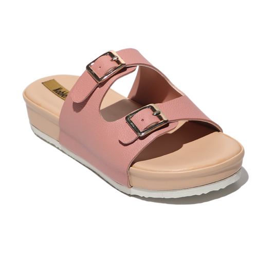 Pink Double Strap Slides