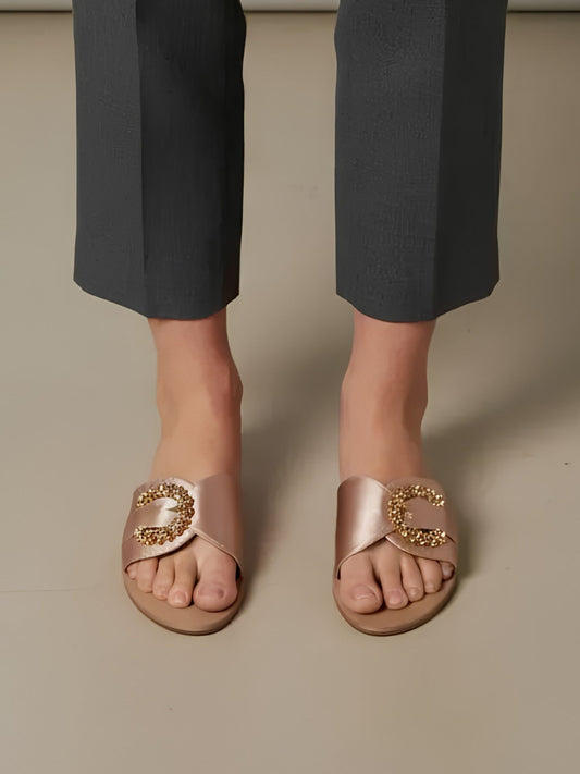 Rose Buckle Clip Flats