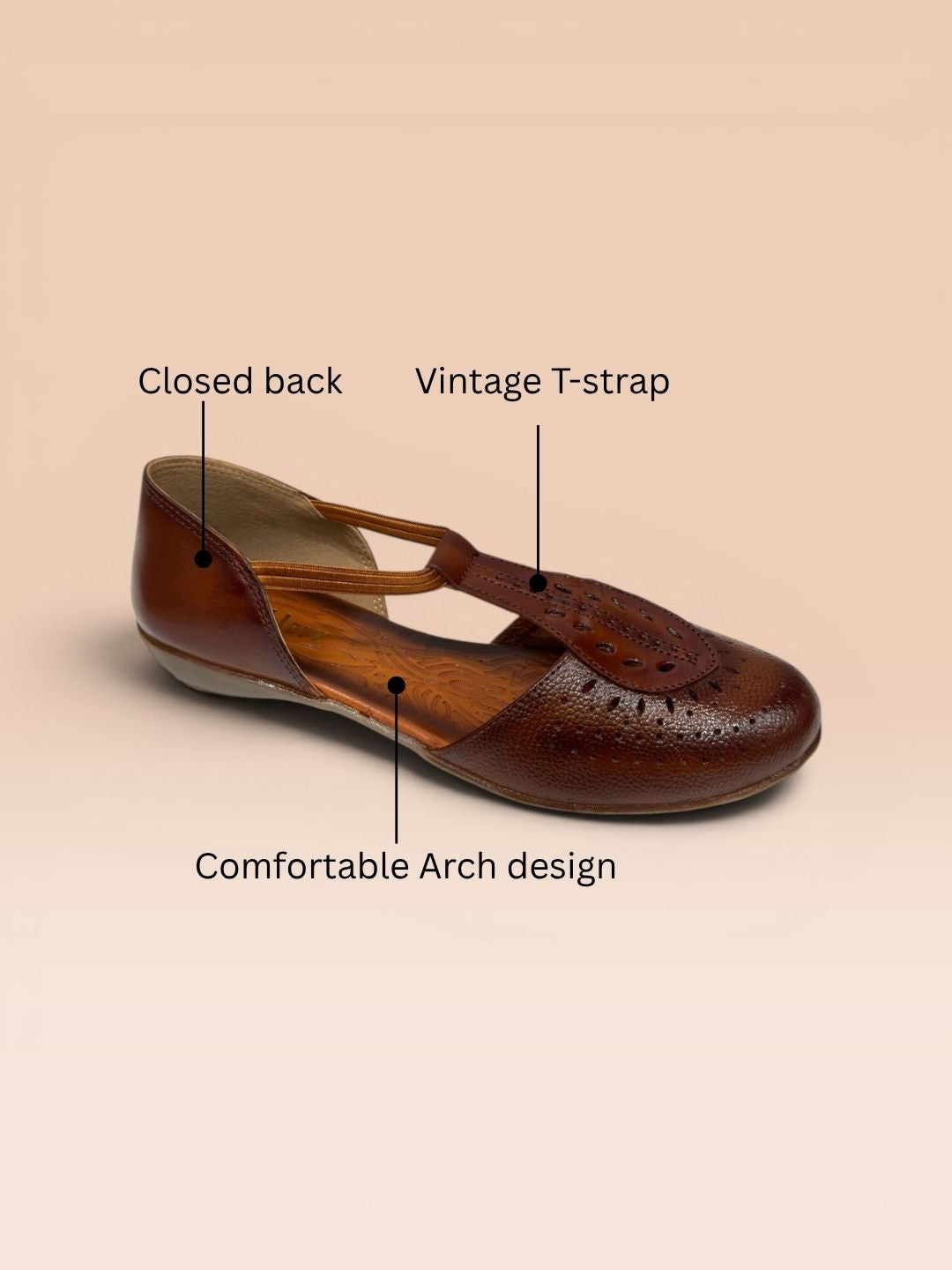 Tan Closed-Toe Sandals
