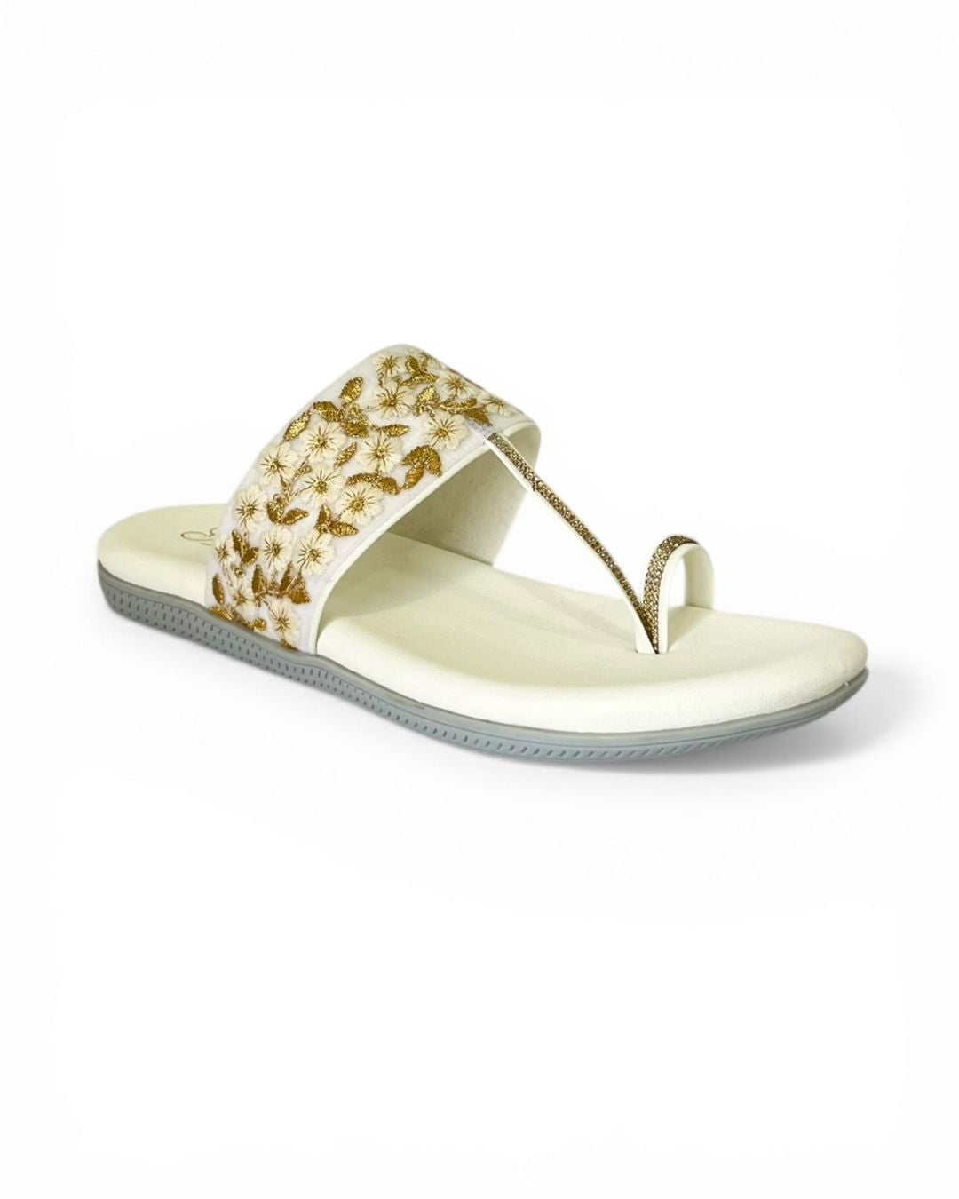 White ethnic comfort sandals