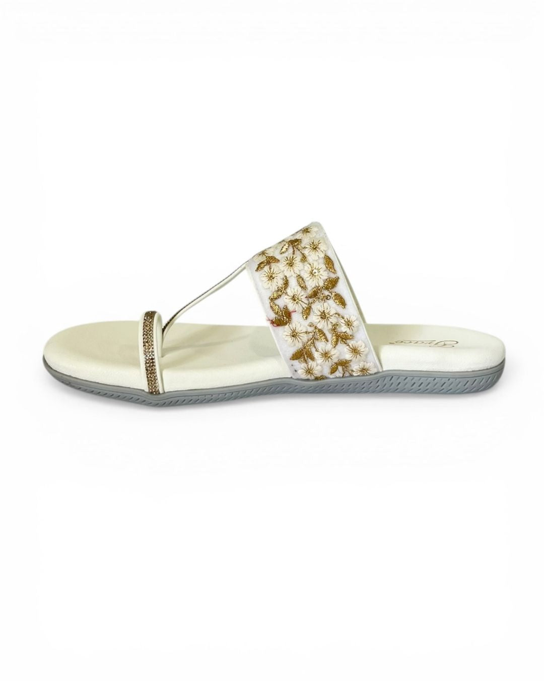 White ethnic comfort sandals