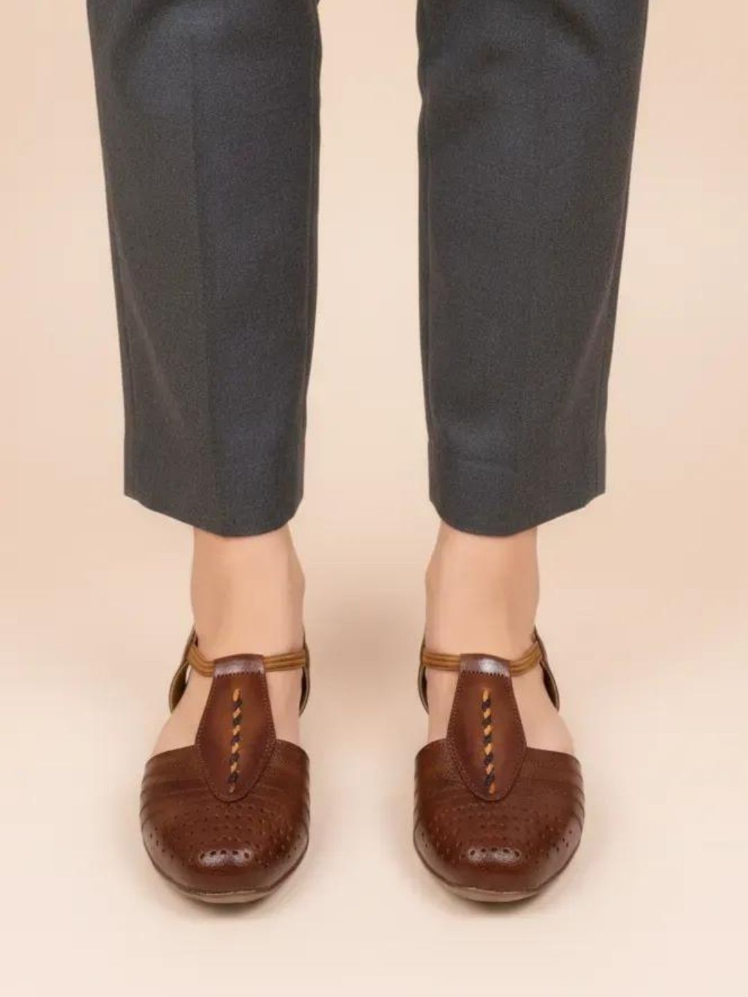 Tan Closed-Toe Sandals