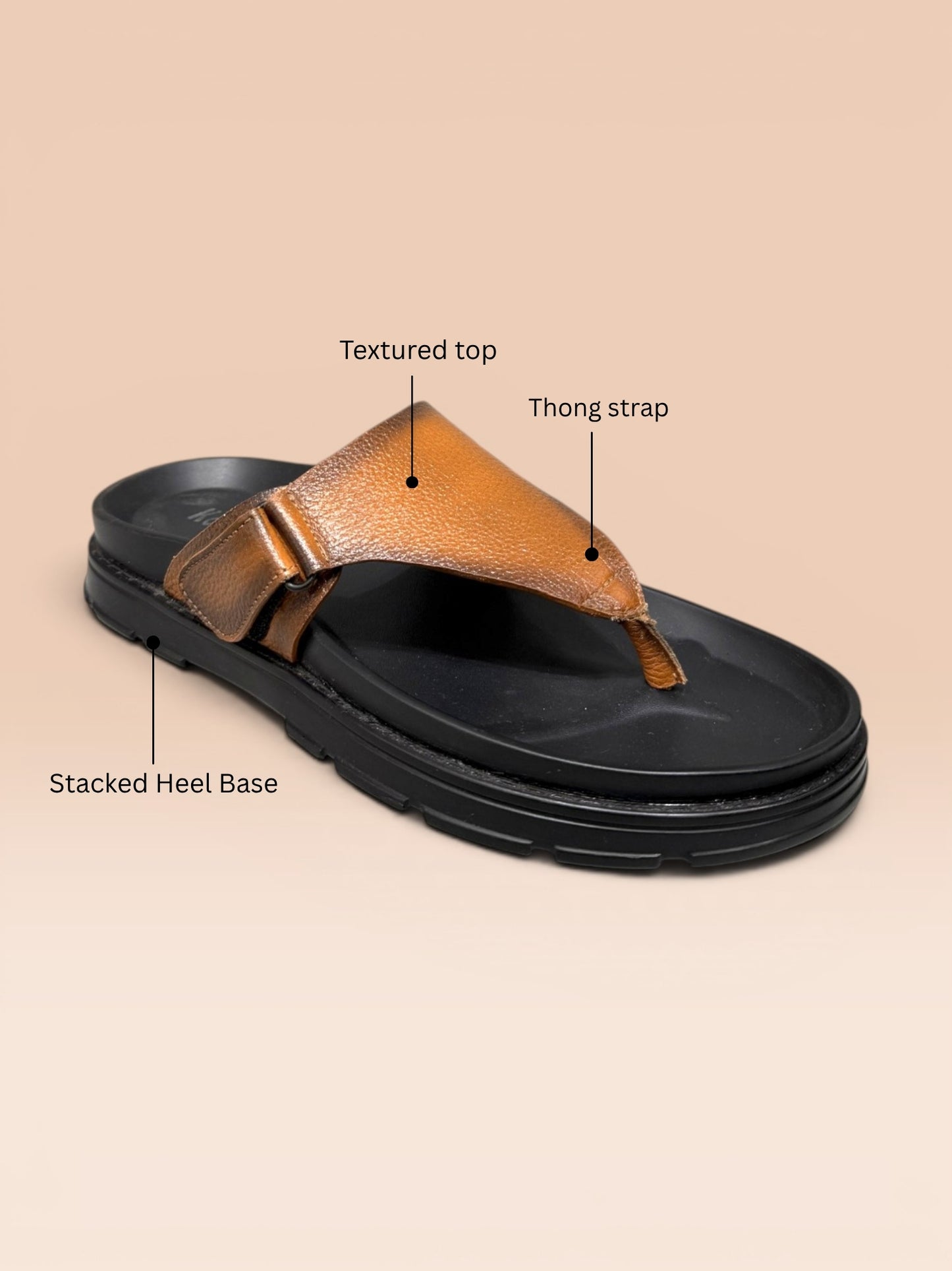 Men's Tan Thong-Strap Sandals