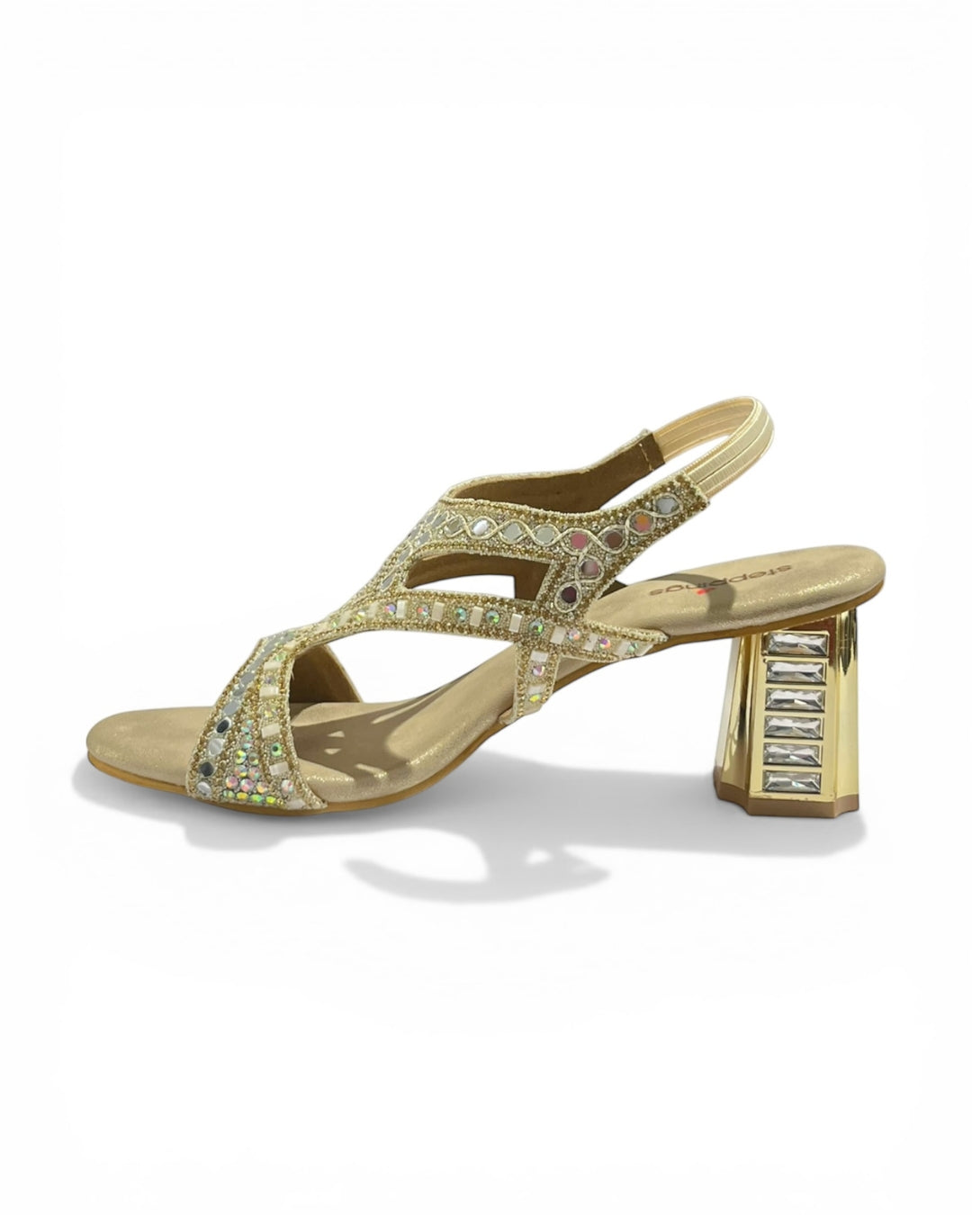 Embellished Block Sandals
