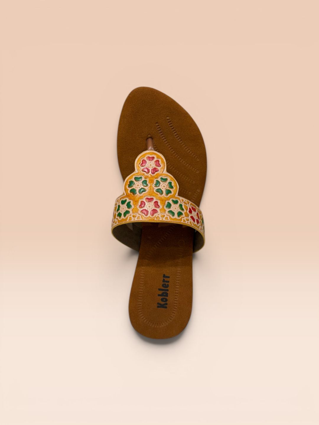 Beige Ethnic Slip-On Sandals
