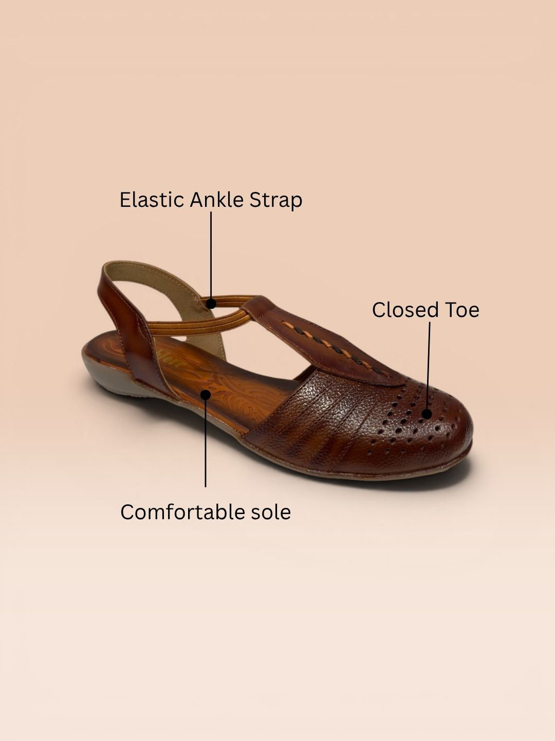 Tan Closed-Toe Sandals