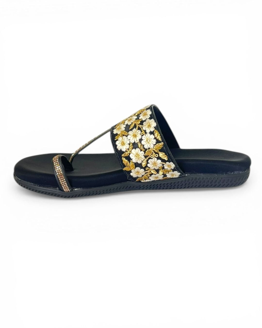 Black ehnic comfort sandals