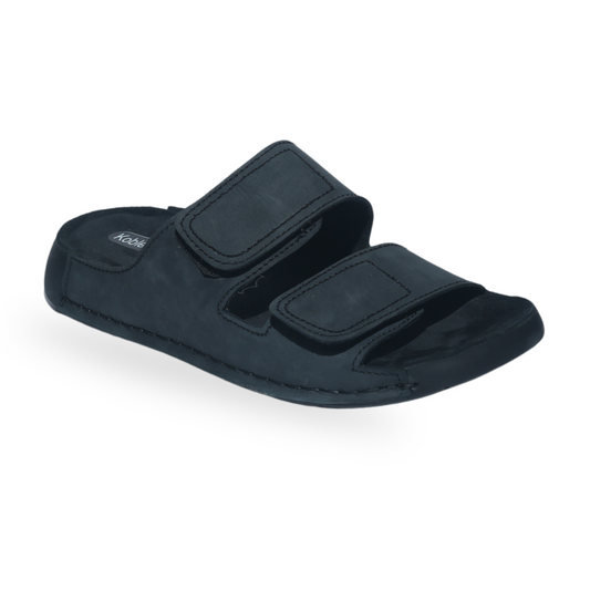 Black Adjustable Velcro Strap Sandals