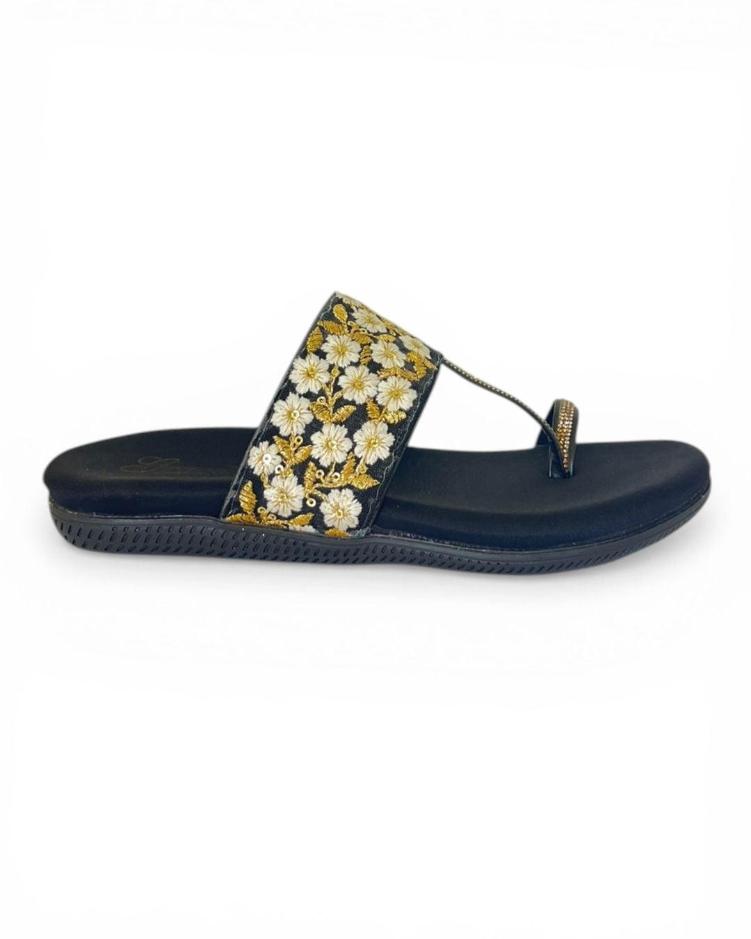 Black ehnic comfort sandals