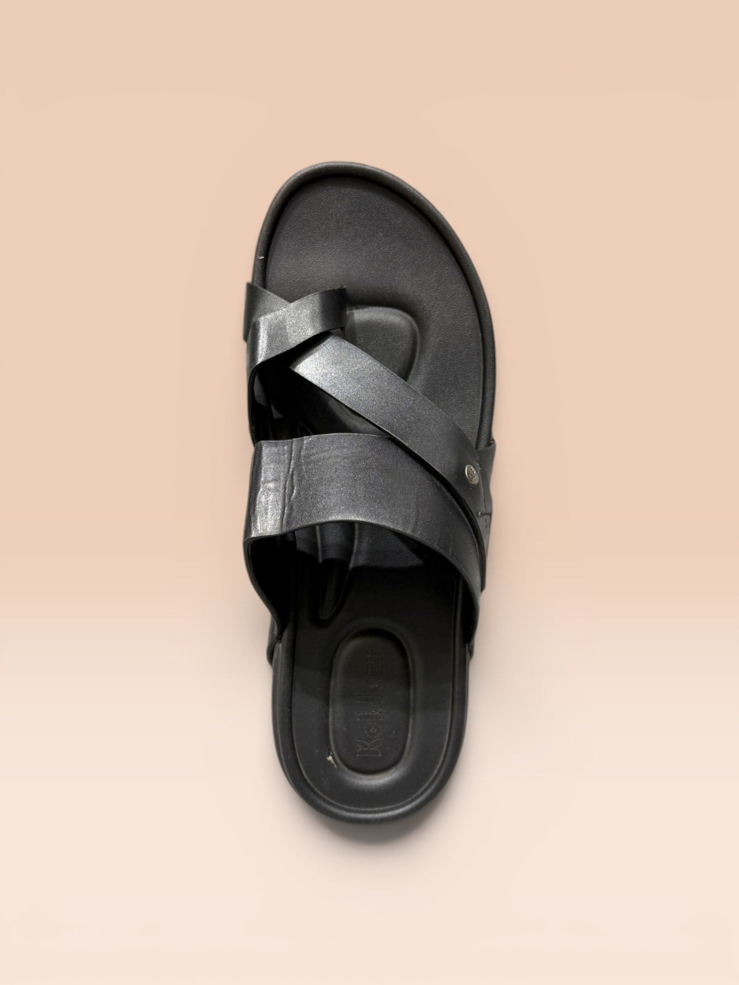 Men's Black Toe-Loop Sandals