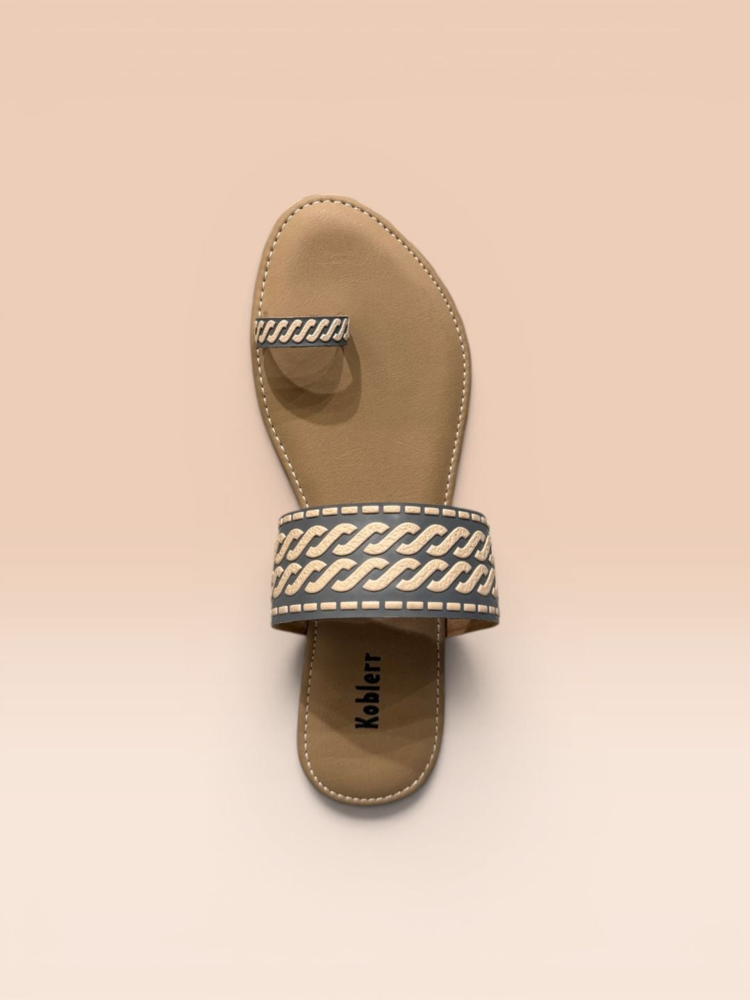 Grey Casual Toe-ring Sandals