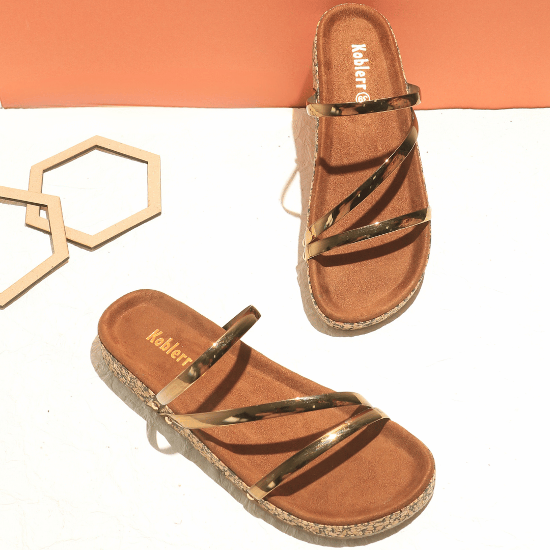 Copper Strappy Sandals