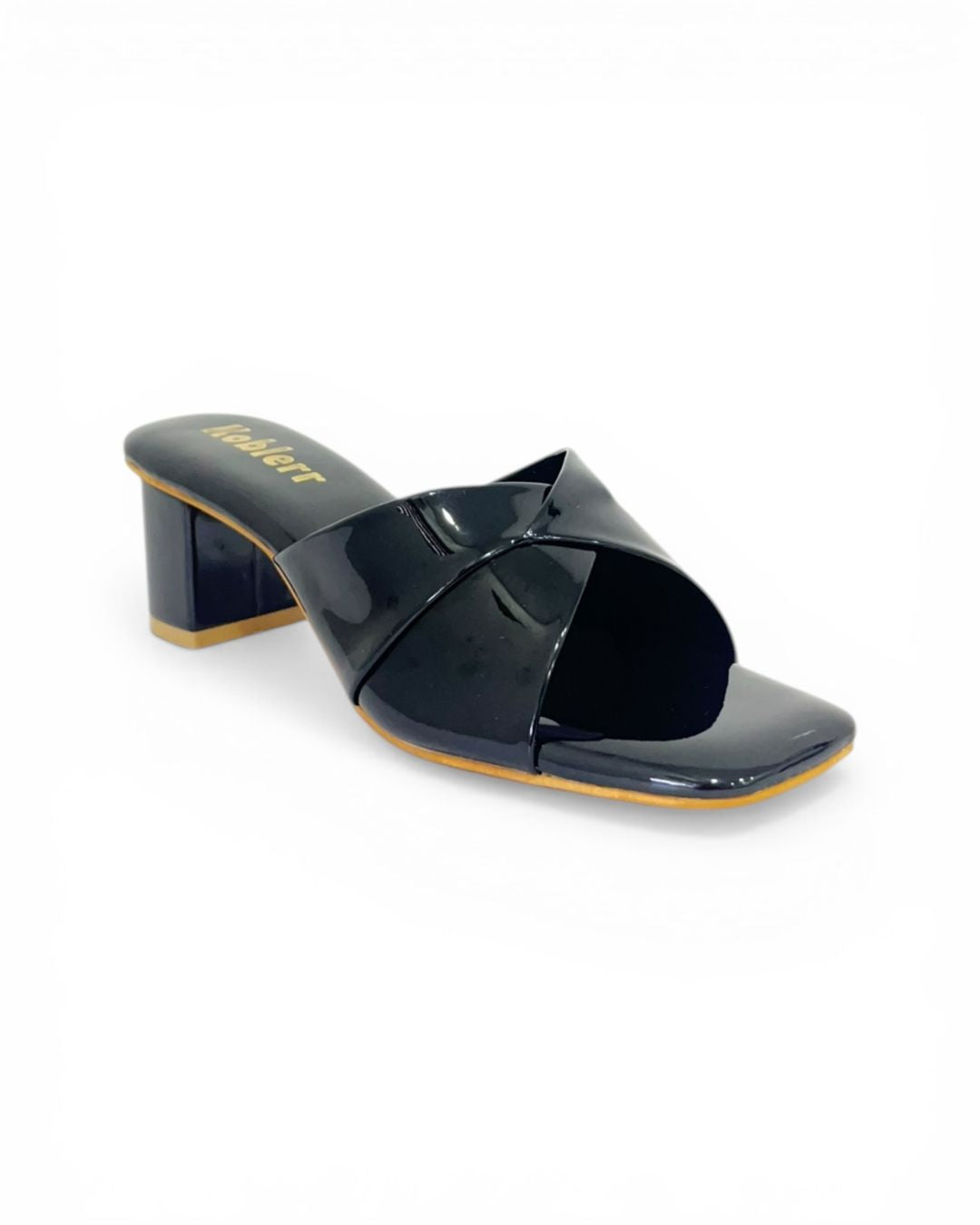 Black Slip-On Block Heels