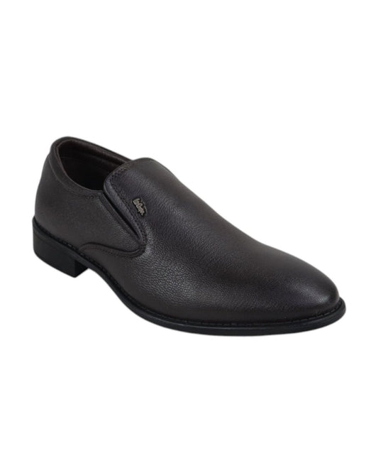 Lee Cooper Black Leather Slip On Shoes