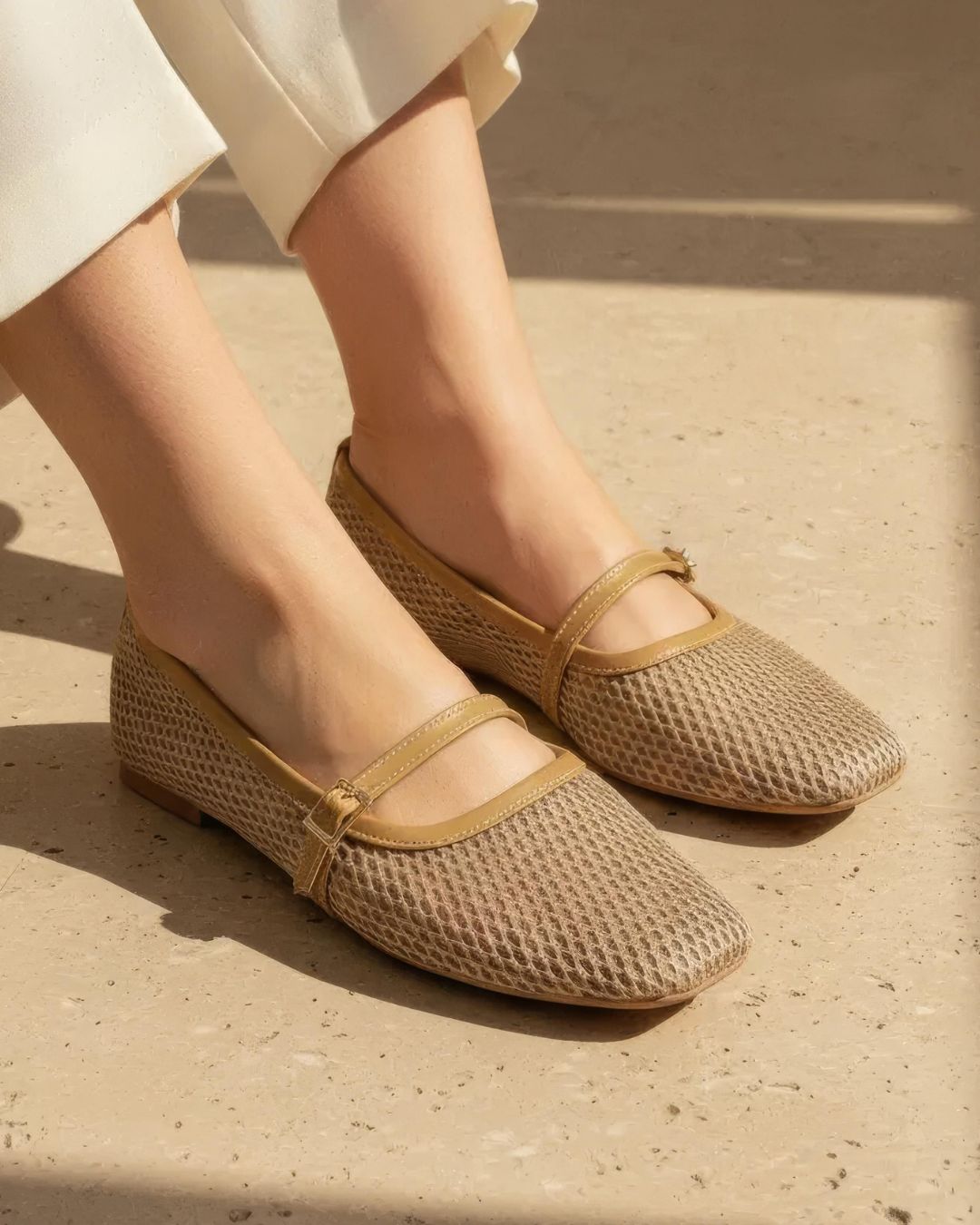 Mesh Ballet in Beige