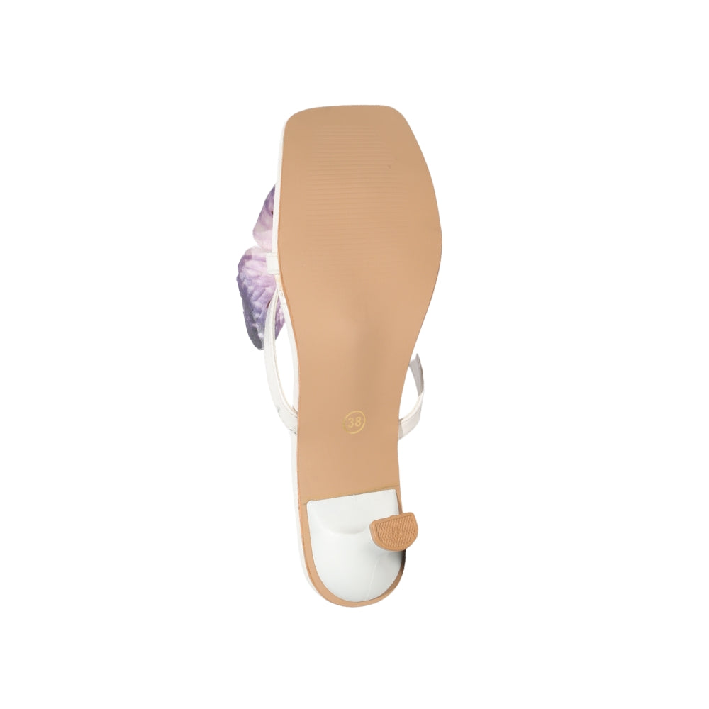 White with Purple Butterfly Heels