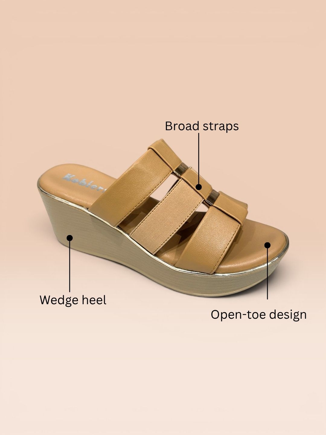 Beige Comfort Wedge Slip-On Sandals