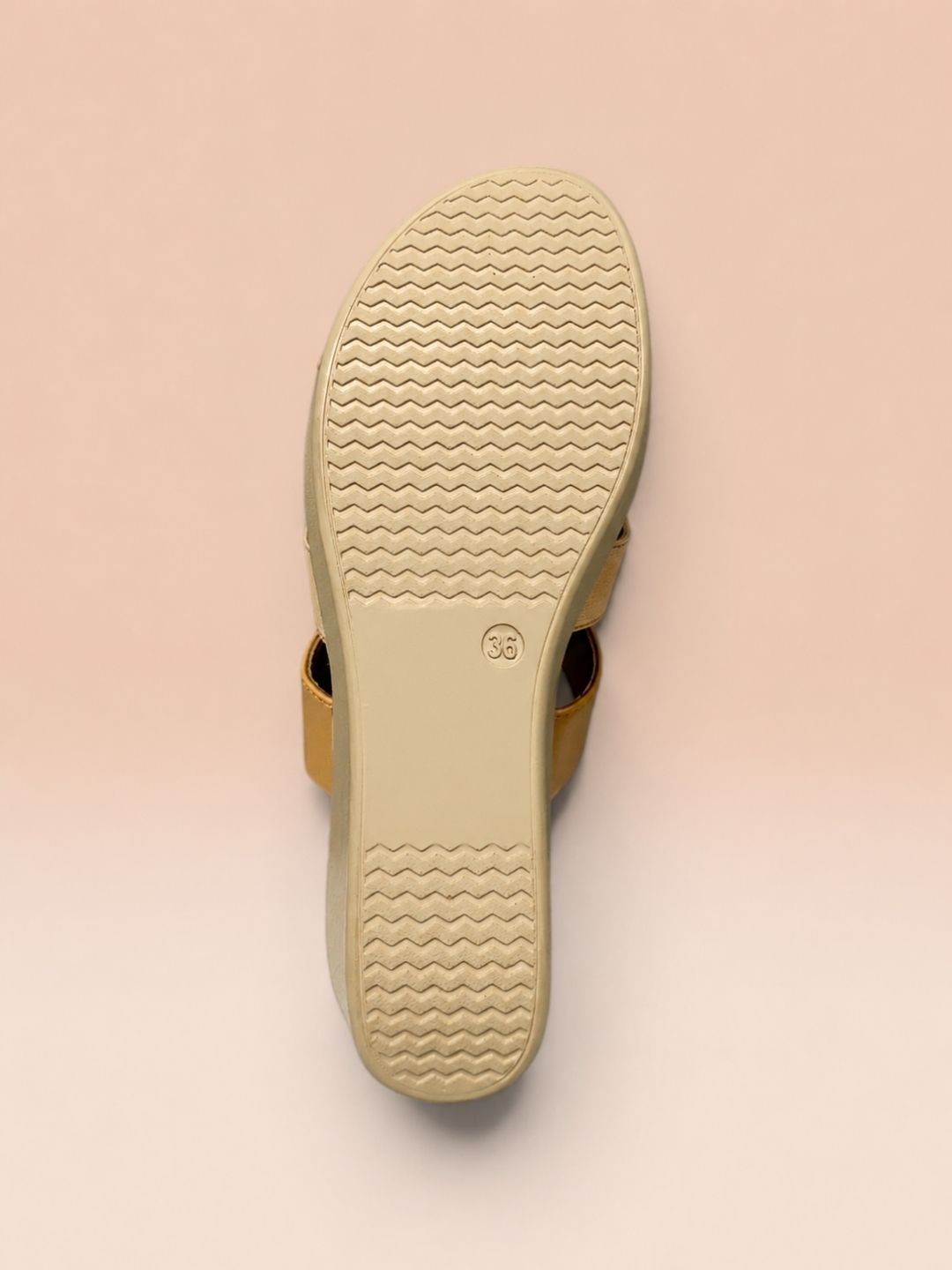 Beige Comfort Wedge Slip-On Sandals