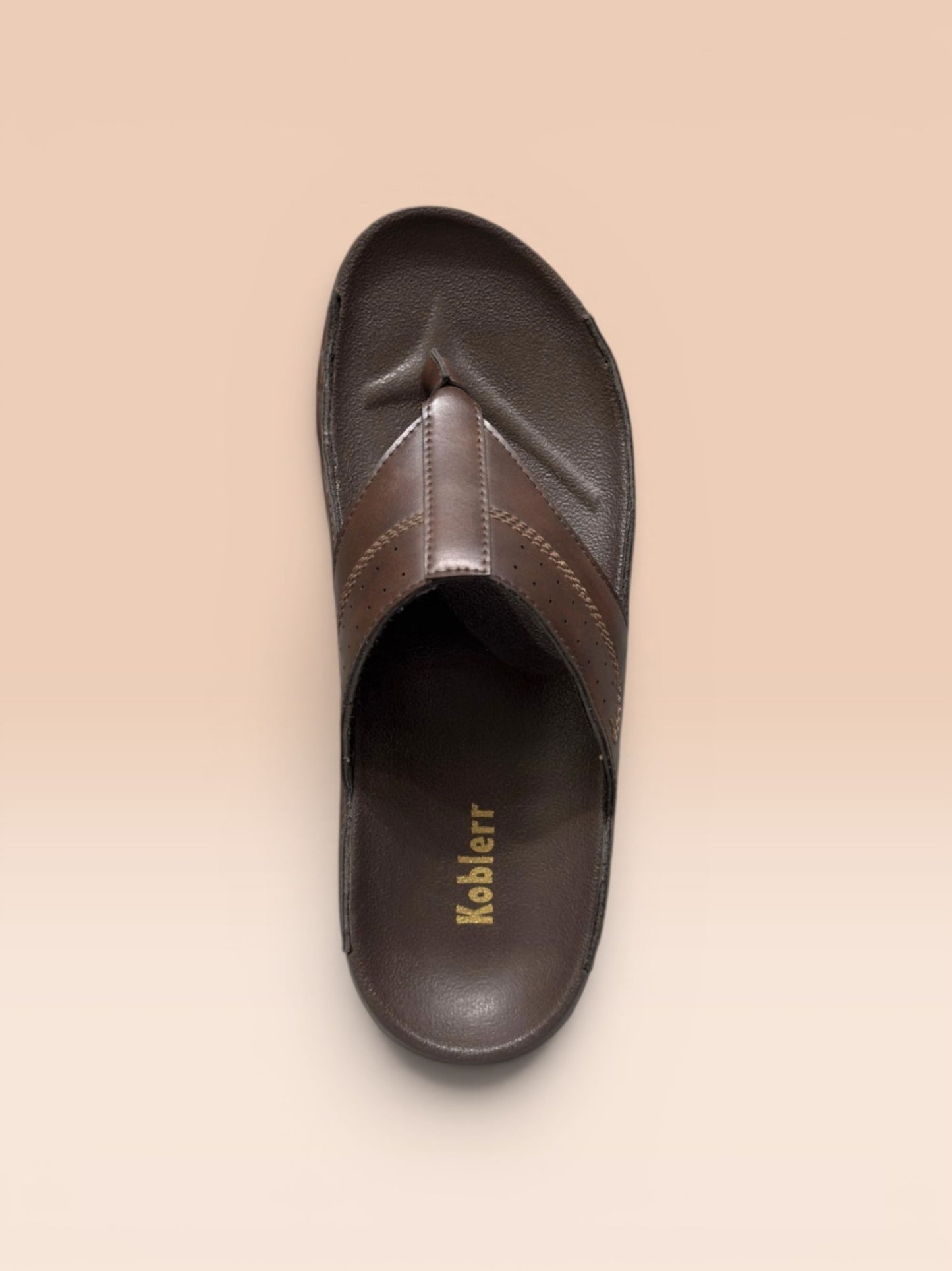 Men's Brown Thong-Strap Sandals