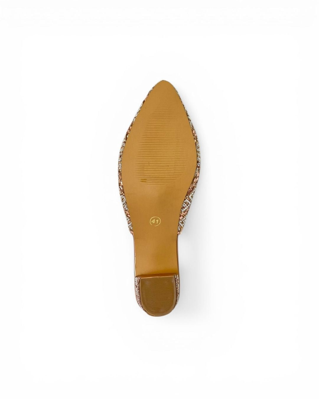 Rose Gold Embellished Ethnic Mules