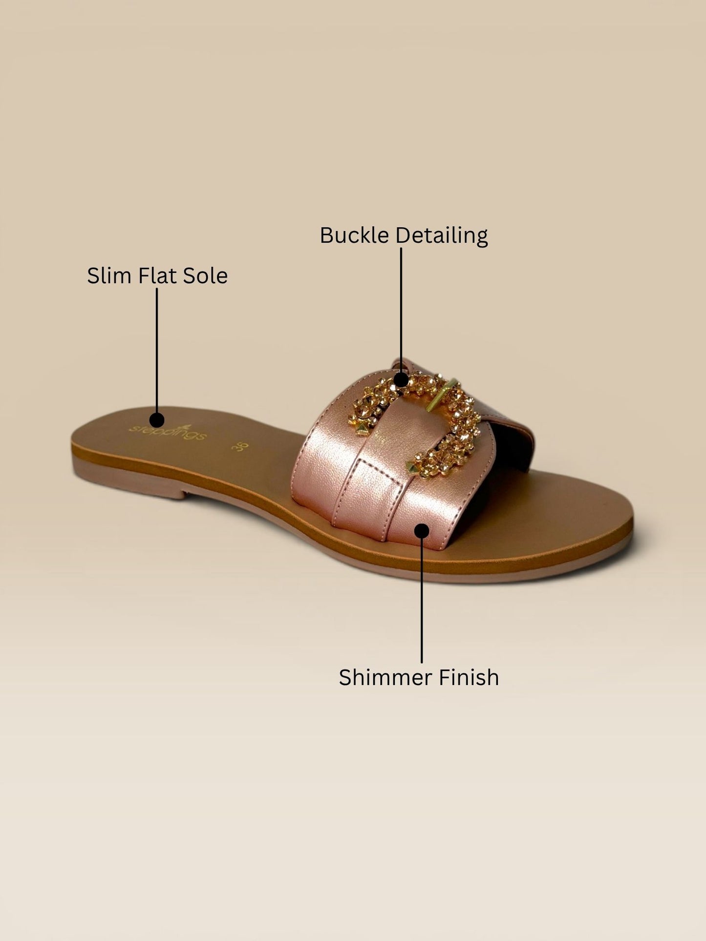 Rose Buckle Clip Flats
