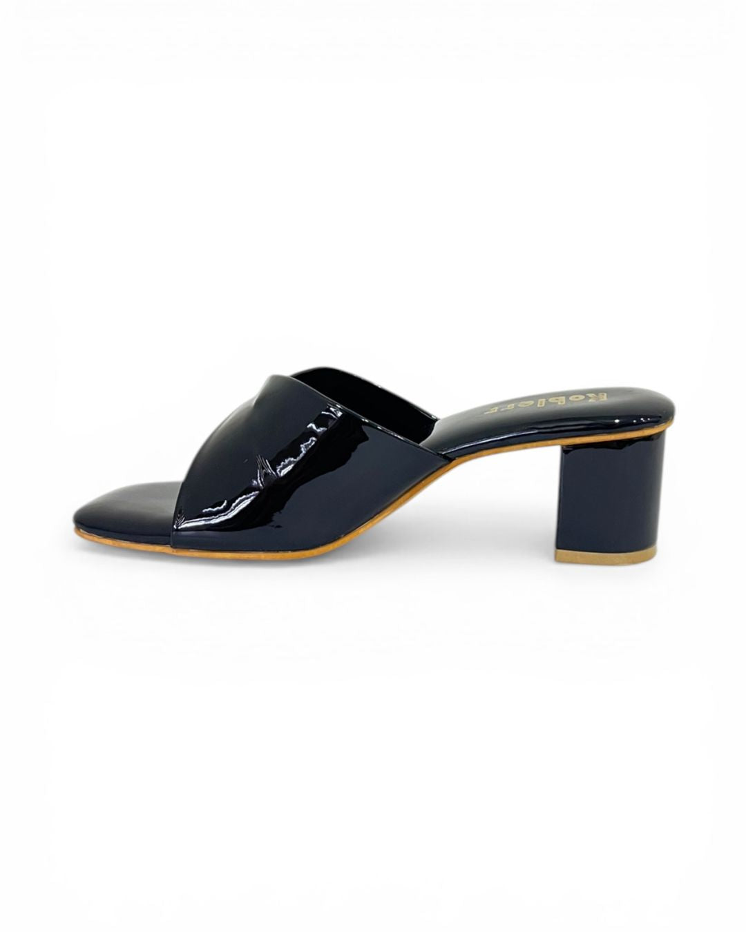 Black Slip-On Block Heels