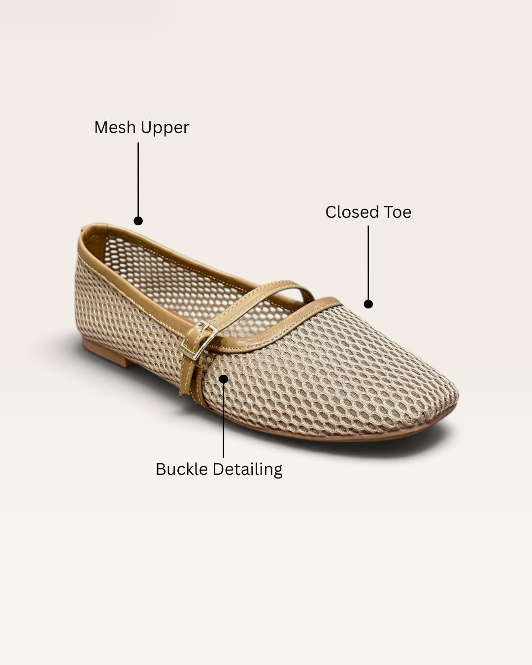 Mesh Ballet in Beige