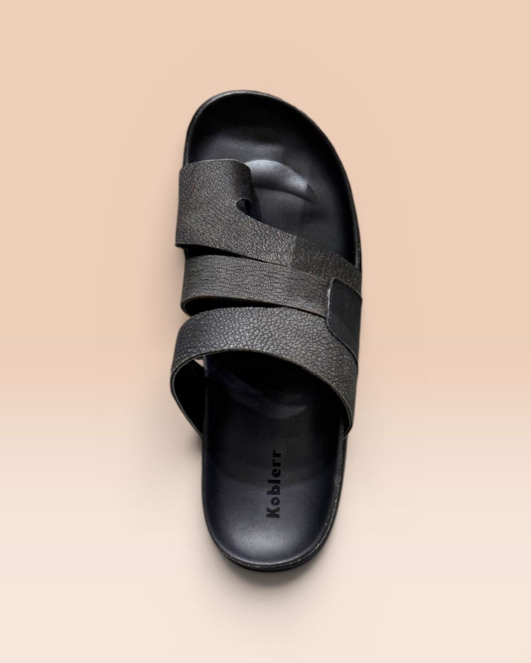 Black Comfort Leather Sandals