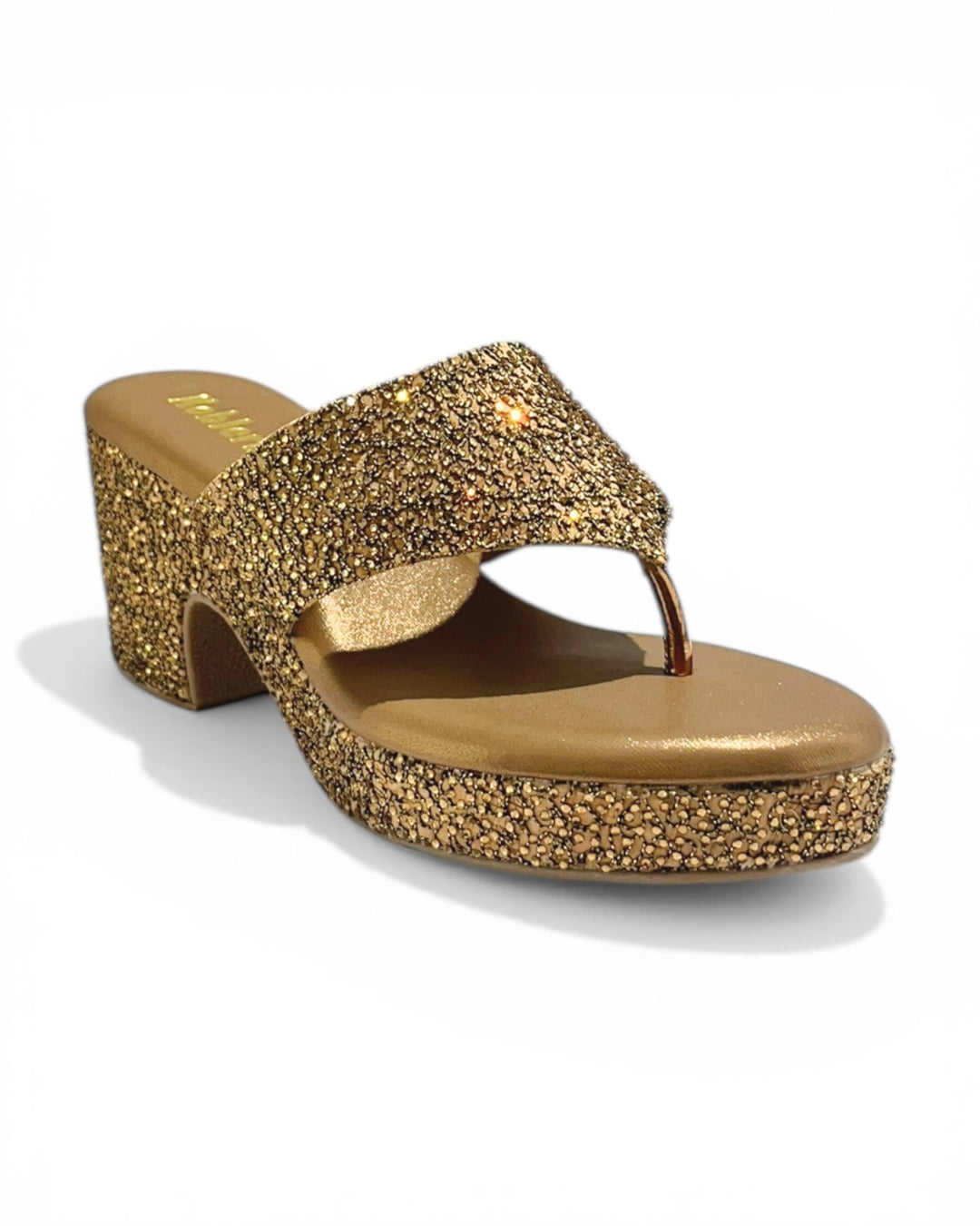Embellished T-Strap Wedge Sandals