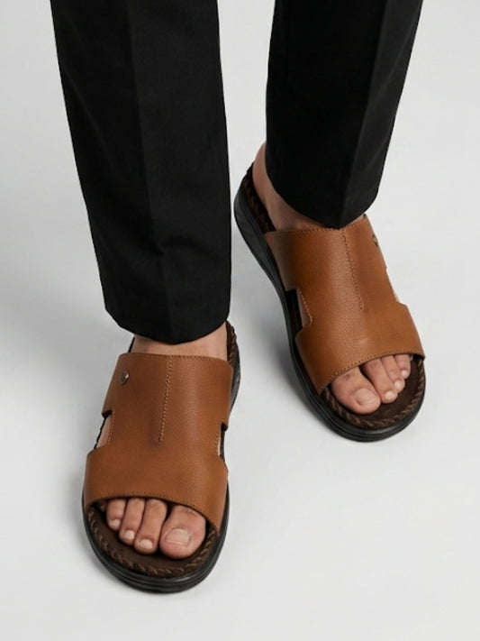 Men's Tan Open-Toe Comfort Sandals