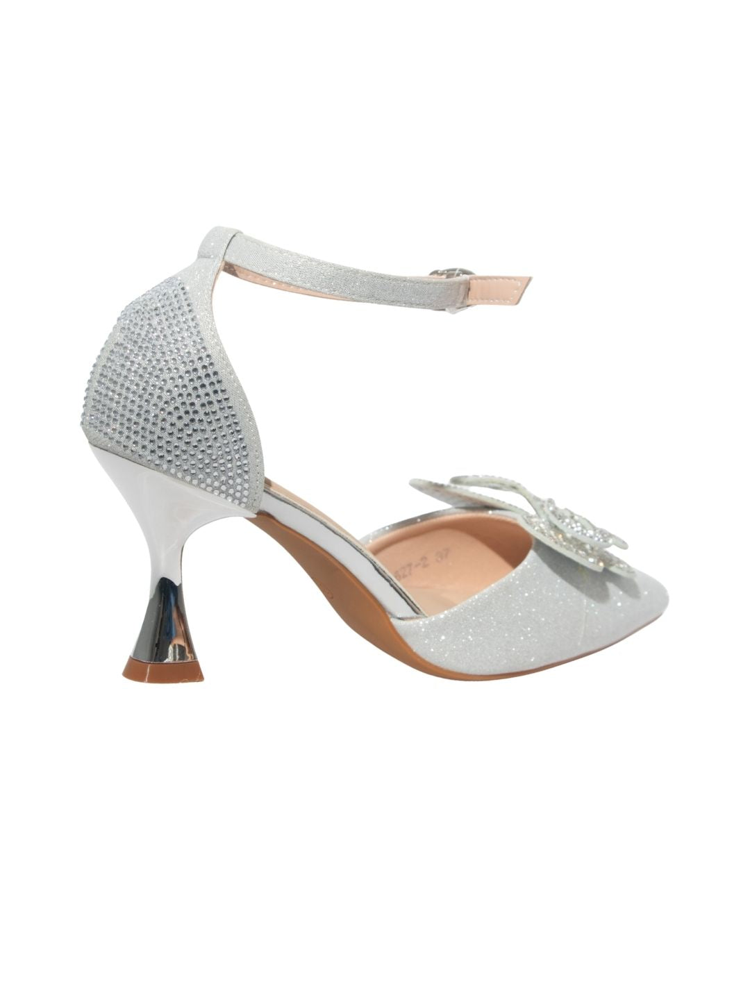 Silver Glittery Butterfly Heels
