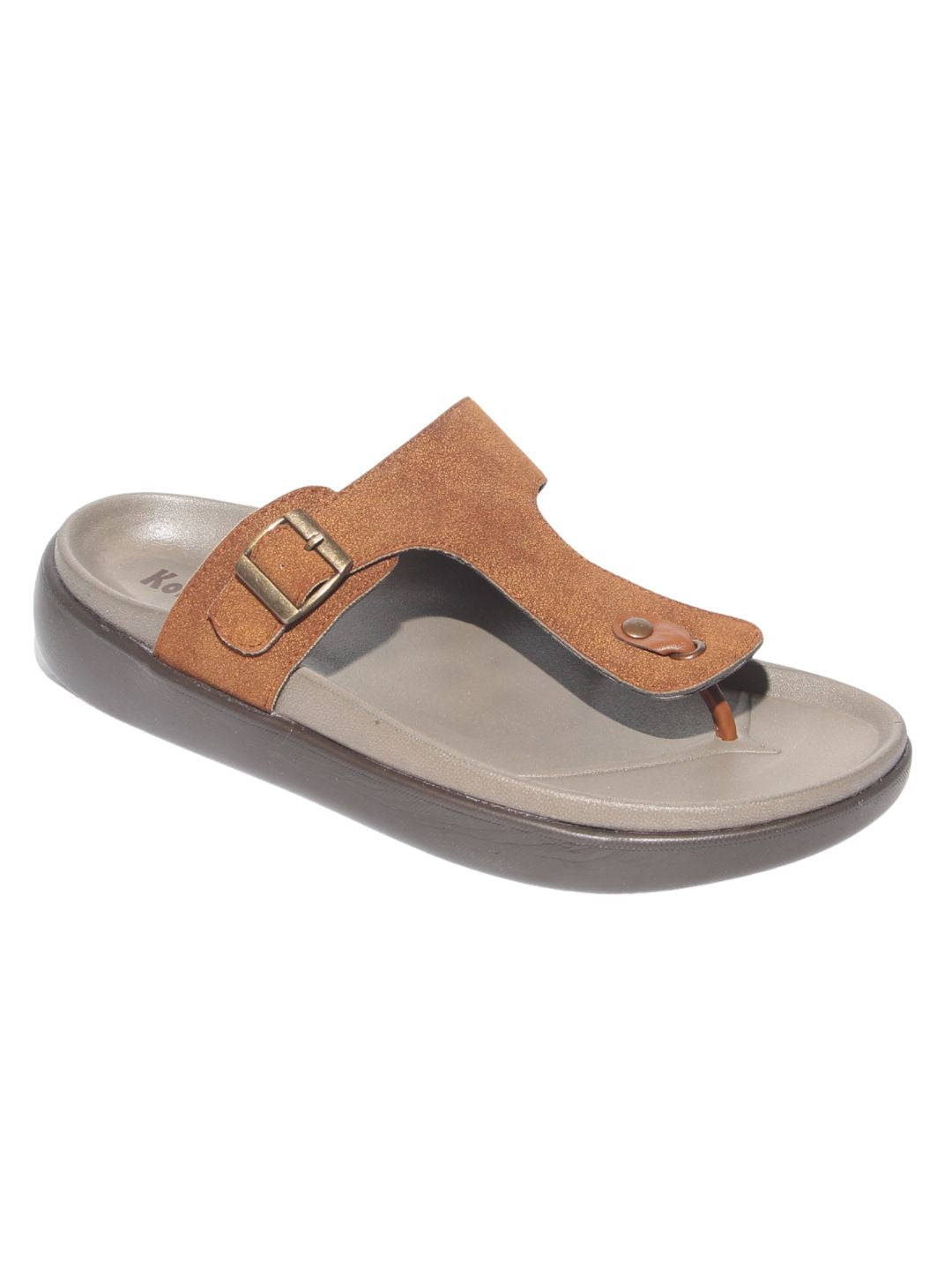 Men's Tan T-Strap Sandals