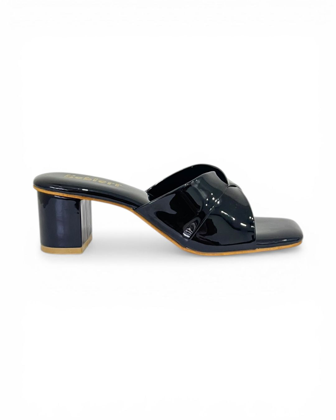 Black Slip-On Block Heels