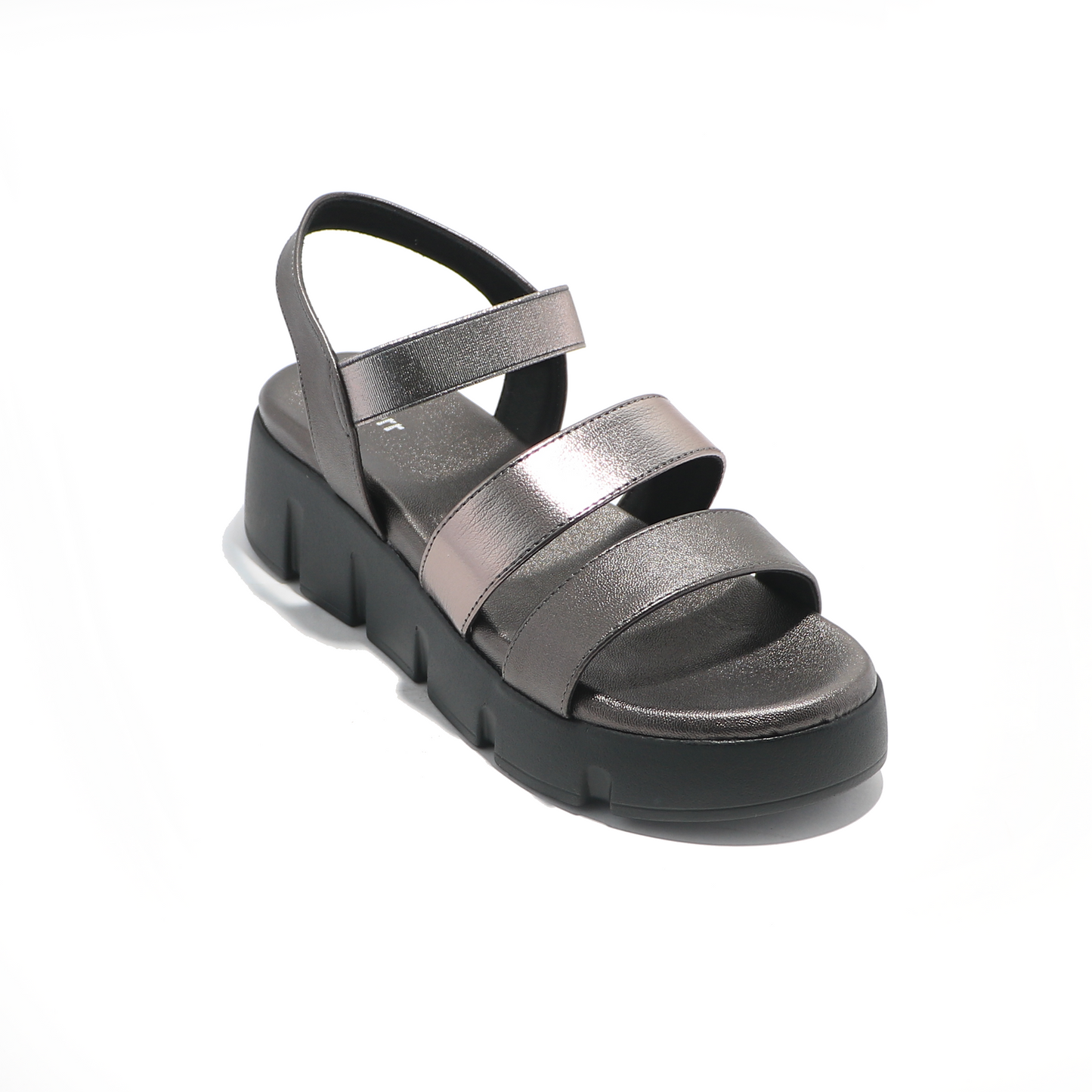 Gun Metal Dual Strap Platform Heel