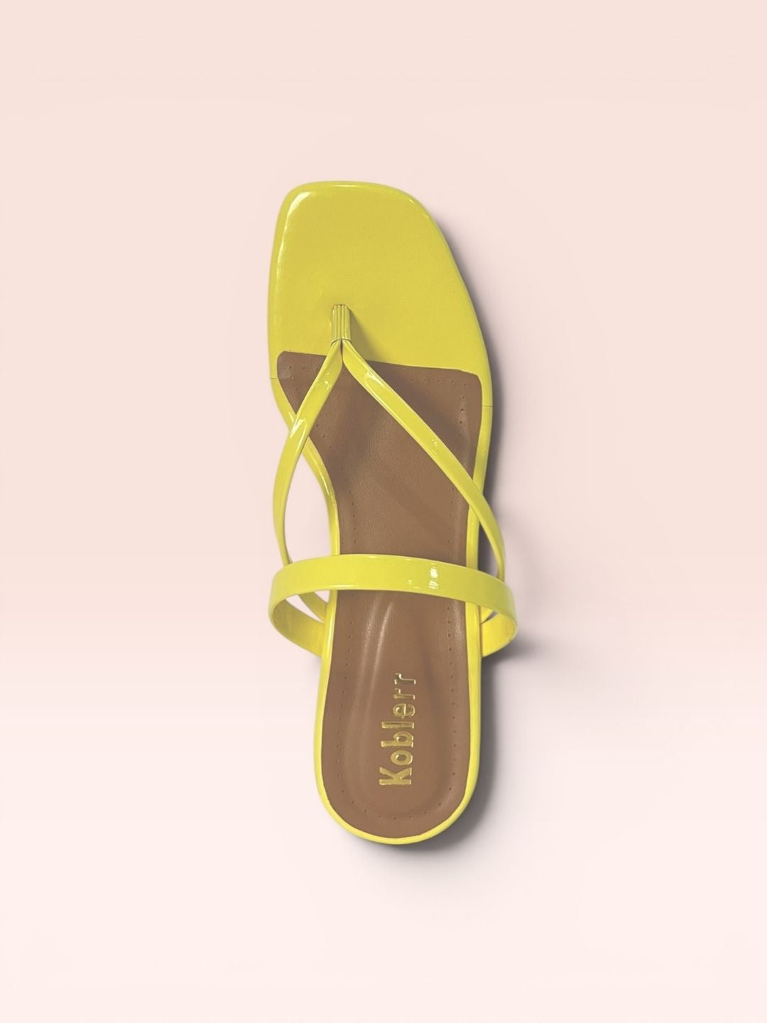 Yellow Casual Block Heel