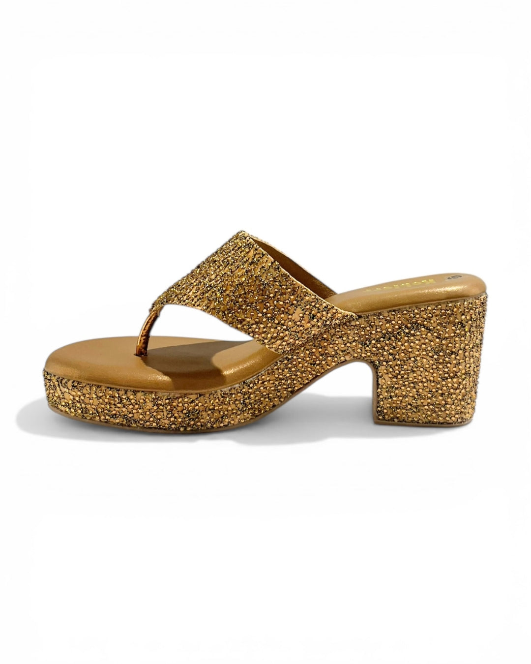 Embellished T-Strap Wedge Sandals