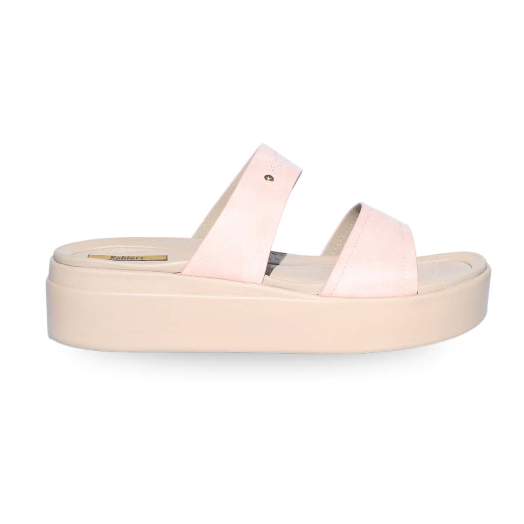 Peach Dual Strap Platform Heels