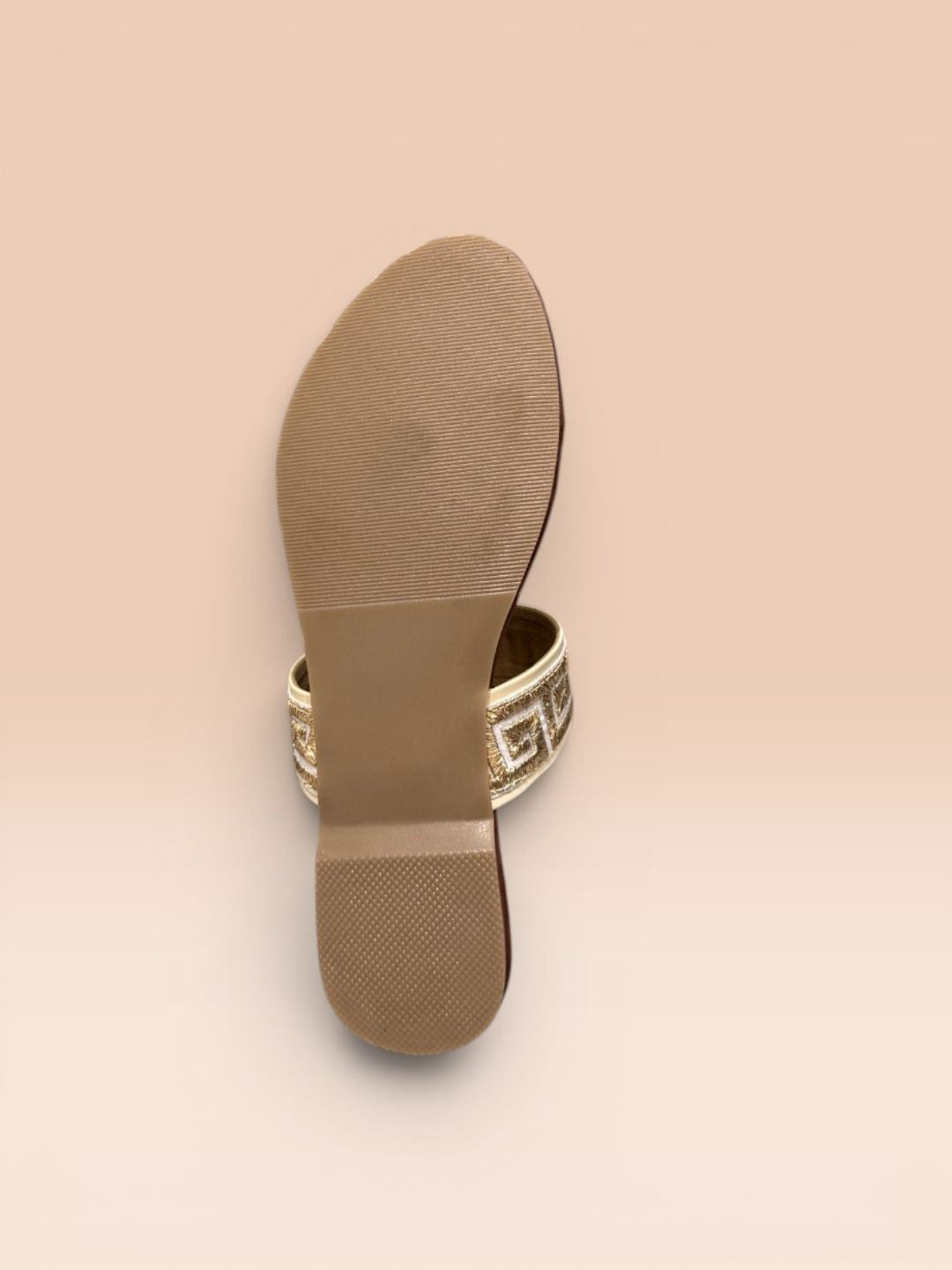 Beige Toe-ring Ethnic Flats
