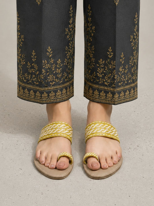 Mustard Toe-Ring Casual Sandals