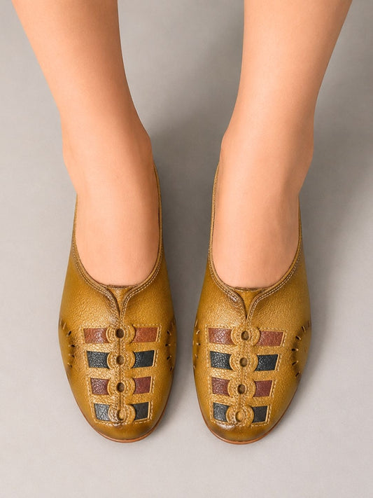 Beige Ethnic Shoe Sandals