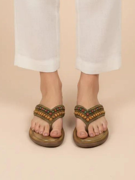 Multi color Beaded Casual Sandals