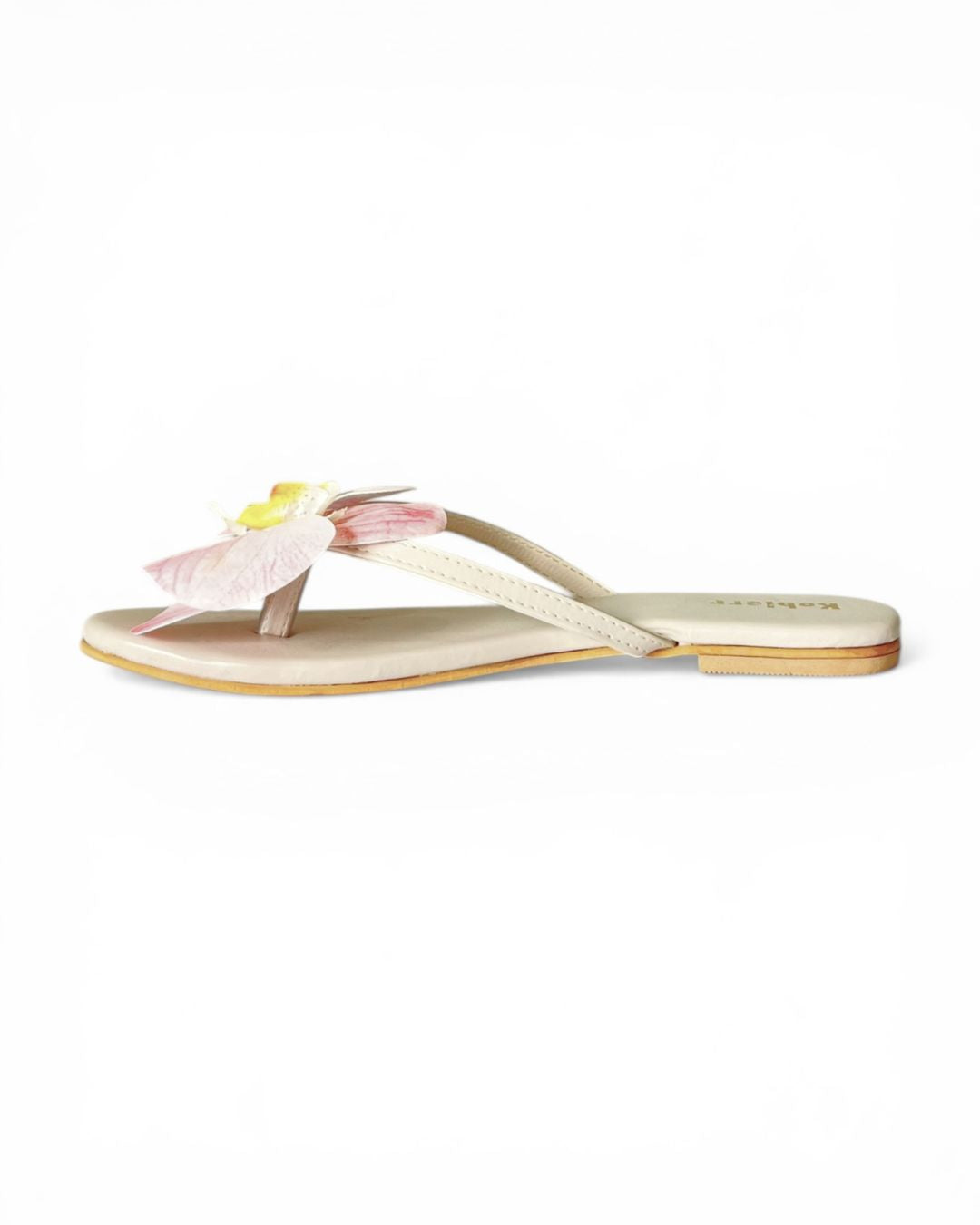 Beige Orchid Floral Flats