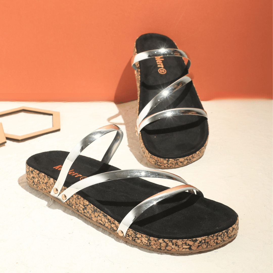Silver Strappy Sandals