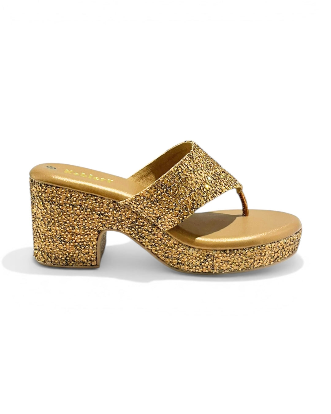 Embellished T-Strap Wedge Sandals