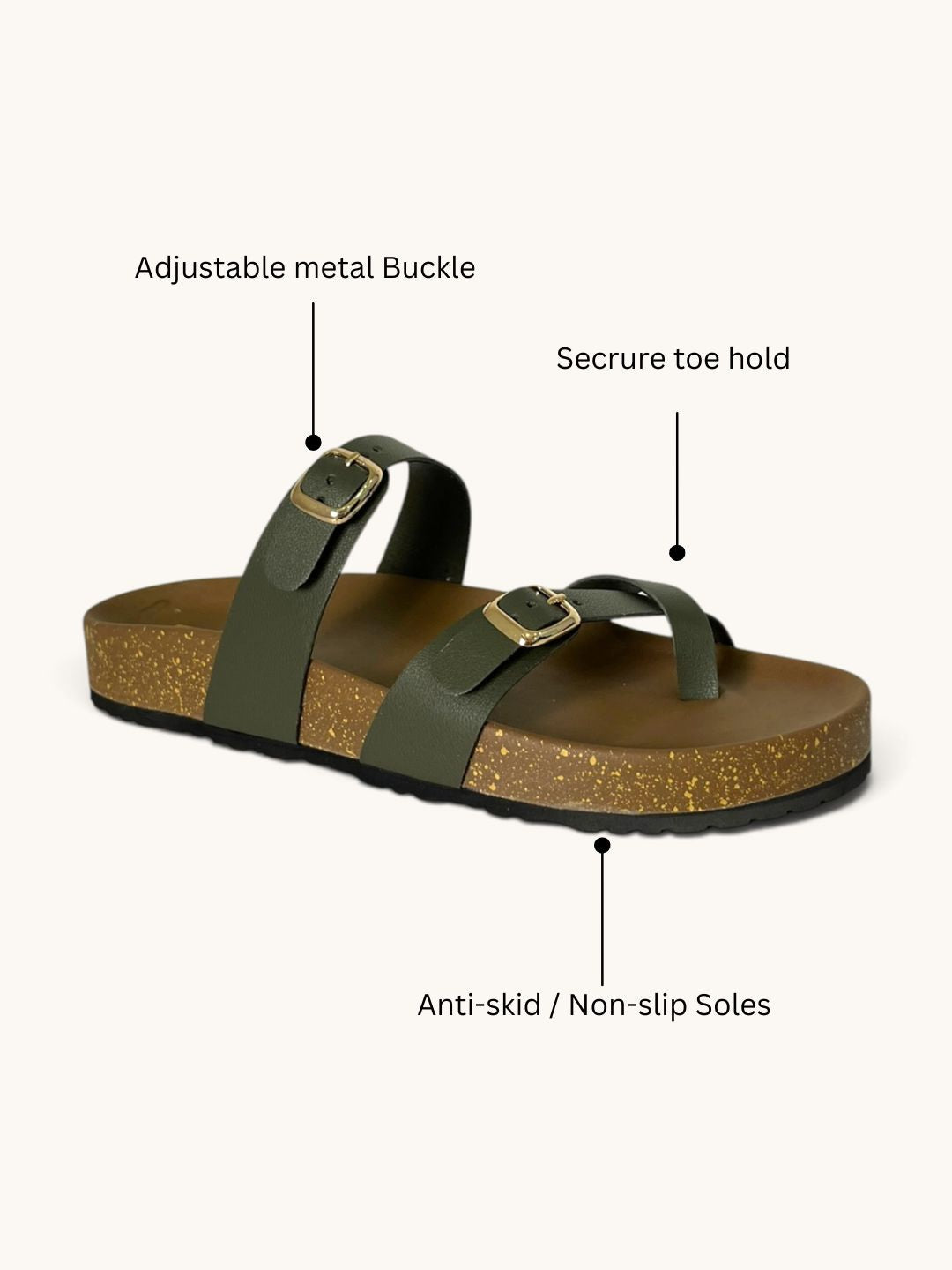 Women’s Toe Ring Sandals in Olive