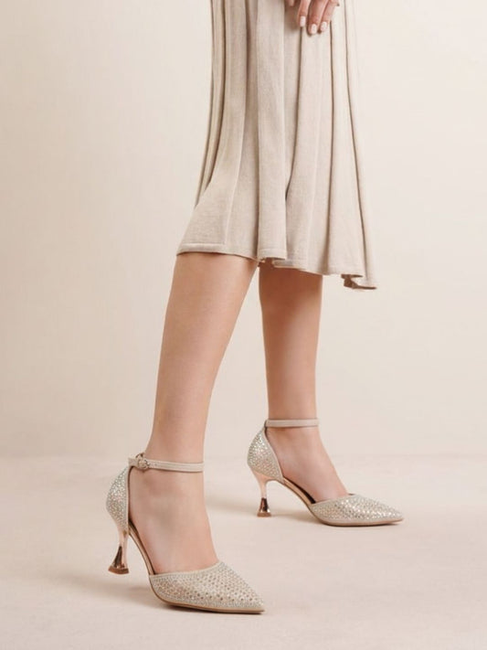Gold Embellished Party Heels